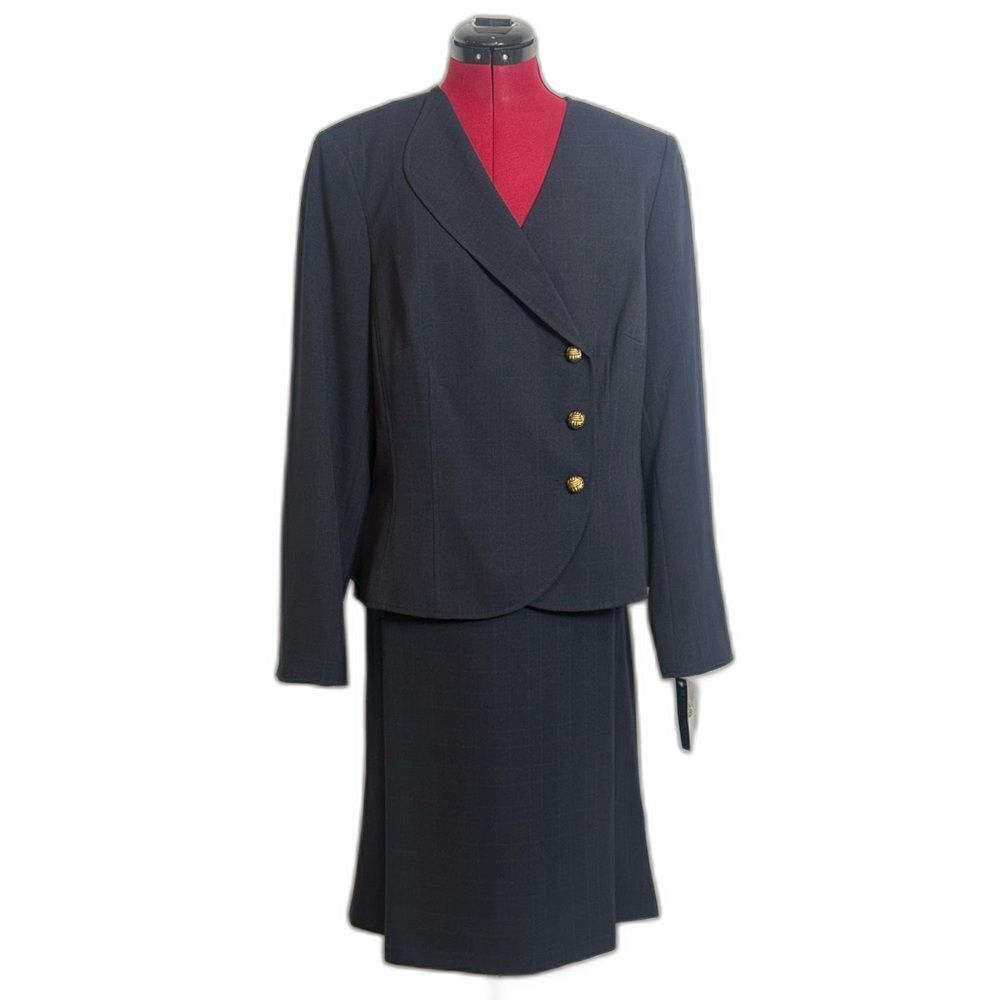 NWT John Meyer Skirt Suit Women’s Size 14 Dark Blue 2-Piece Suit Blazer & Skirt
